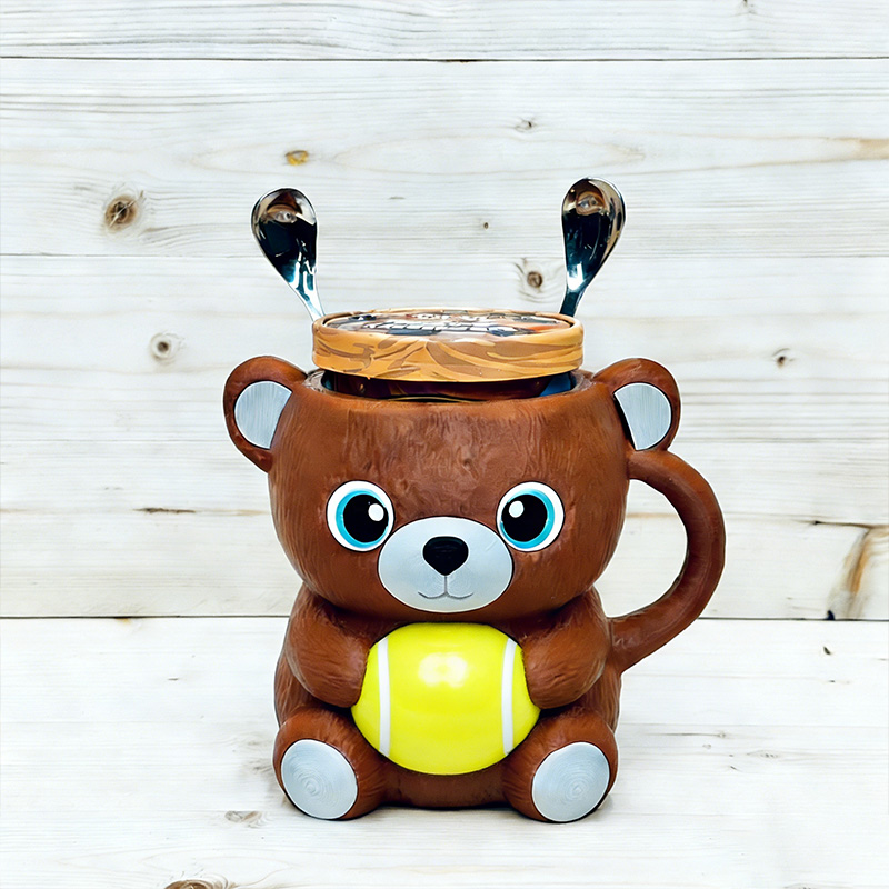 Personalized 3D-Printed Sport Bear Ice Cream Cozies with Spoon Ears Design