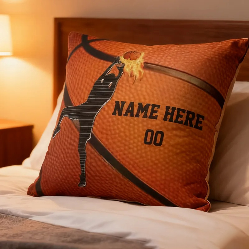 Personalized Basketball Pillow with Custom Name and Number Design