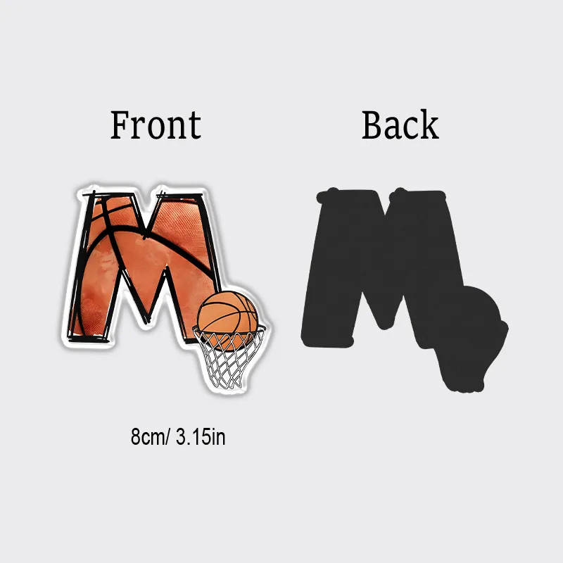 Personalized Basketball Refrigerator Magnet with Custom Initial and Basketball Hoop Design