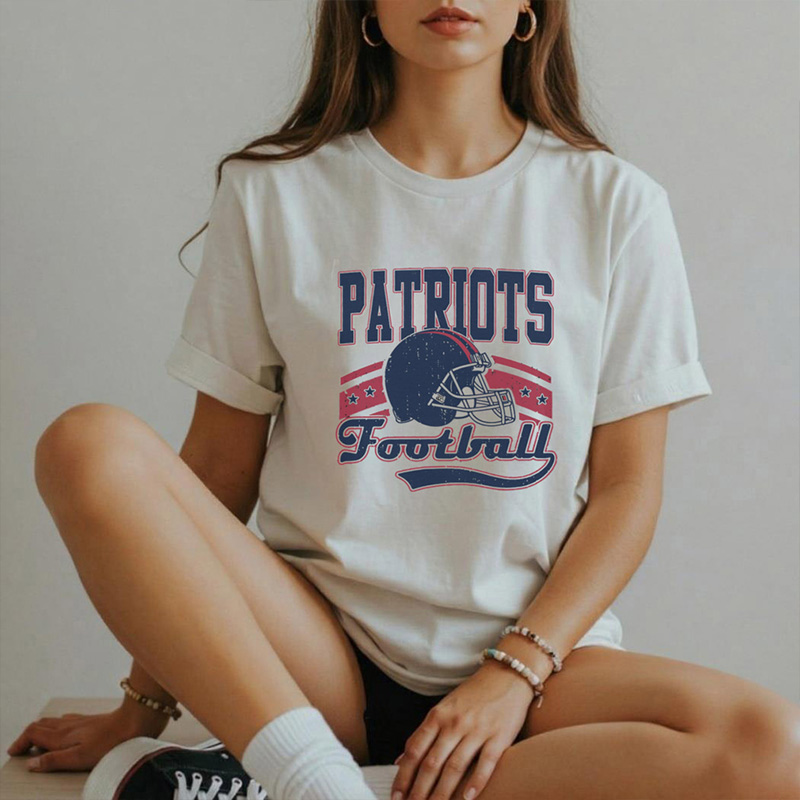 Personalized American Football Team T-Shirt Baseball Mom Shirt With Retro Helmet Design