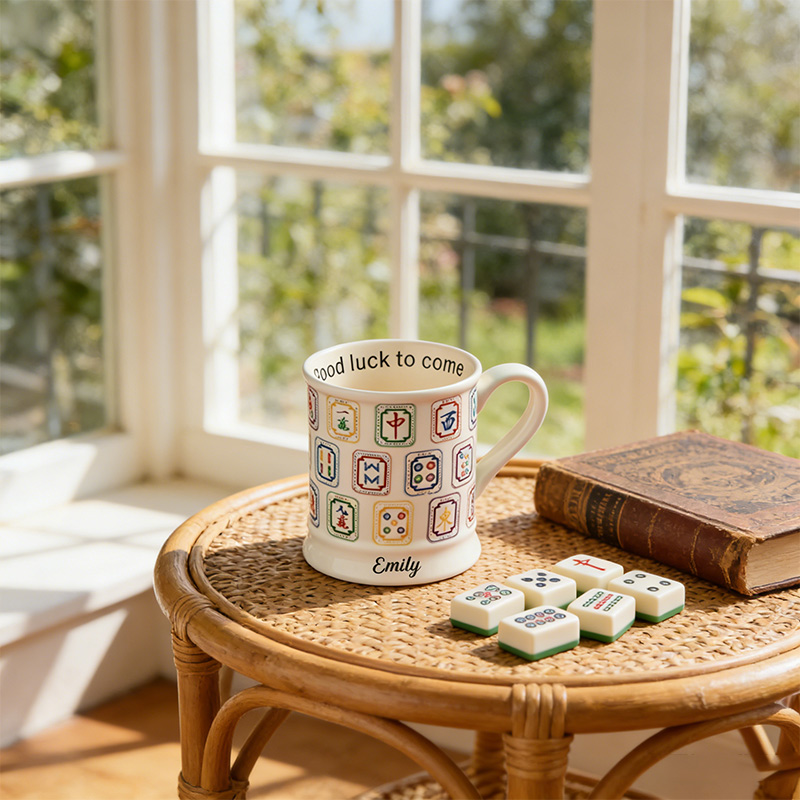 Personalized Mahjong Mug Ceramic Custom Mahjong Club Gift for Mahjong Enthusiasts