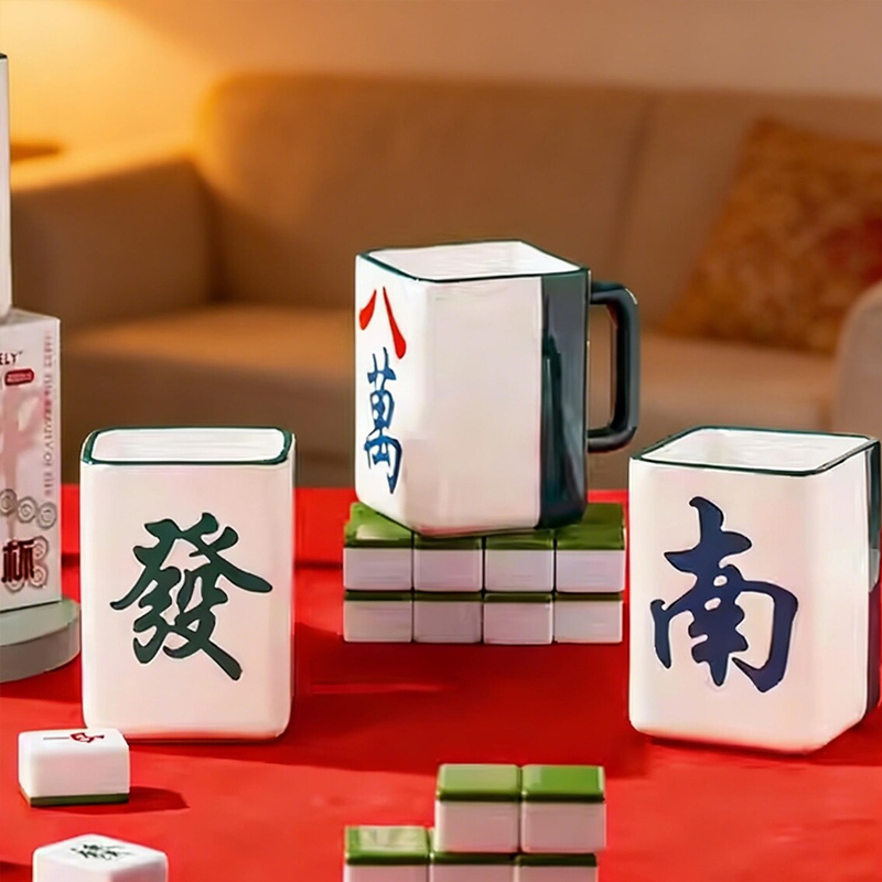 Mahjong Mug Ceramic Custom Mahjong Club Gift for Mahjong Enthusiasts