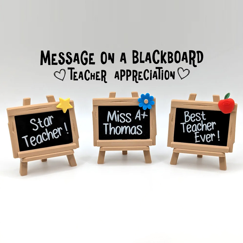 Personalized Message on Blackboard 3D-Printed Blackboard Stand Gift for Teacher