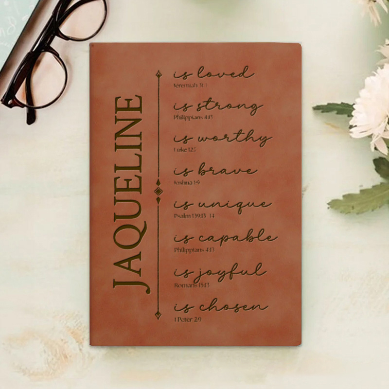 Personalized Bible Verse Prayer Journal Leather A5 Notebook with Name for Women Christian Gift Religious Gift Affirmations Gift Confirmation Gift Sale-megacustom