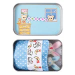 Personalized Cute Mom and Baby Plush Bunny Mini Pocket Tin Box with Colorful Name Comfort Toy Easter Birthday Gift for Kids