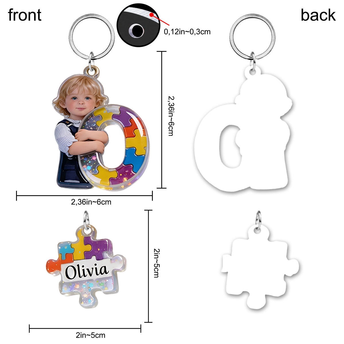Personalized Autism Letter Custom Autism Awareness Keychain With Charms Positive Gifts