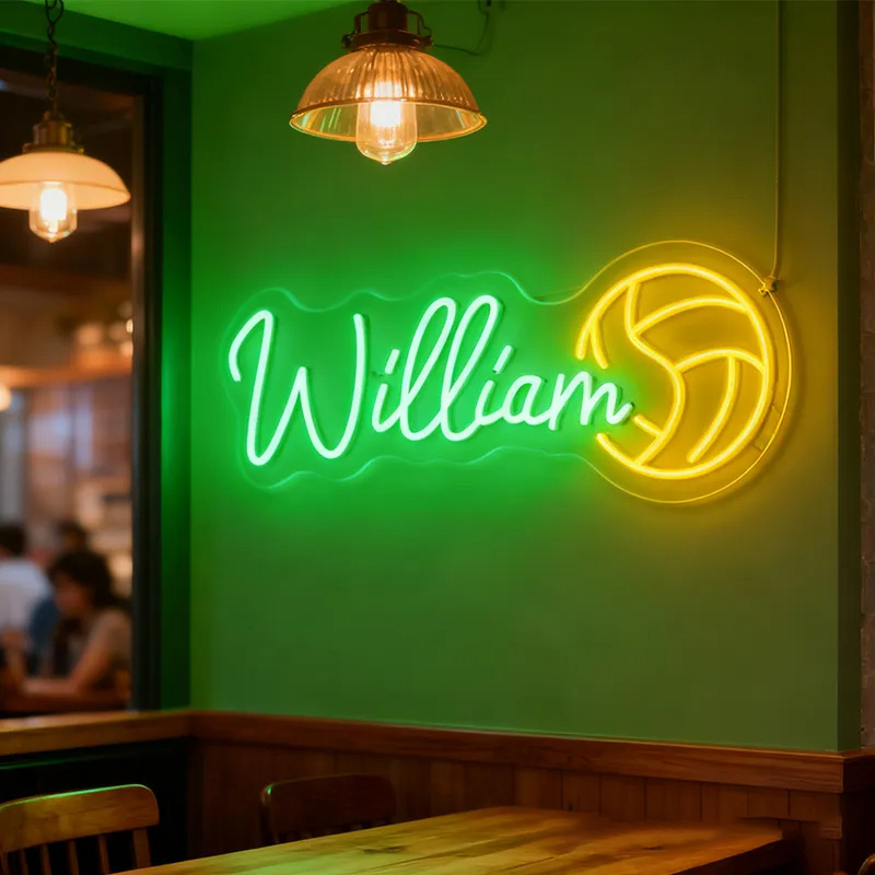 Personalized Volleyball Neon Sign with Custom Name for Volleyball Enthusiasts and Game Rooms