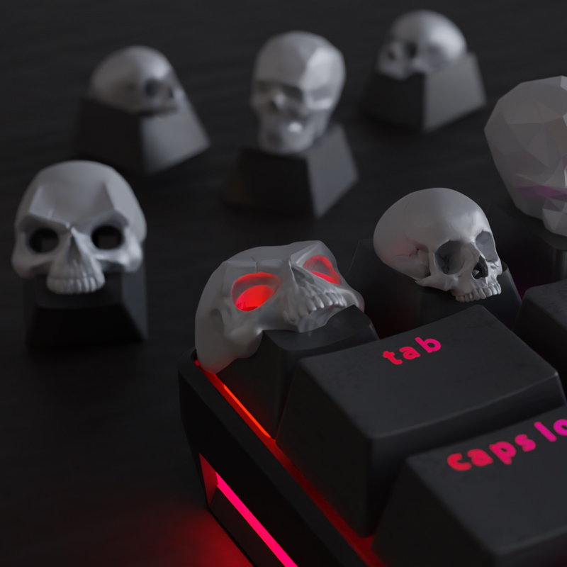 3D Printed Skull Keycaps Keyboard Decoration Computer Game Enthusiast Gift for Him