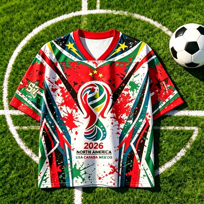Personalized Football Mesh Jersey USA Canada Mexico Supporter Street Style Casual Jersey for Football Fans