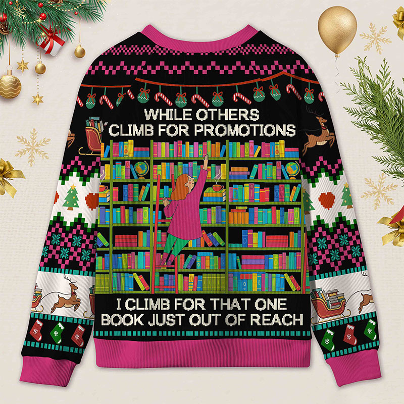 Personalized Book Passion Ugly Sweater Office Holiday Party Gift for Librarians