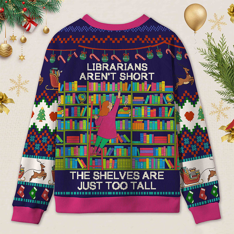 Personalized Shelf Crawler Funny Ugly Sweater Office Holiday Party Gift for Librarians
