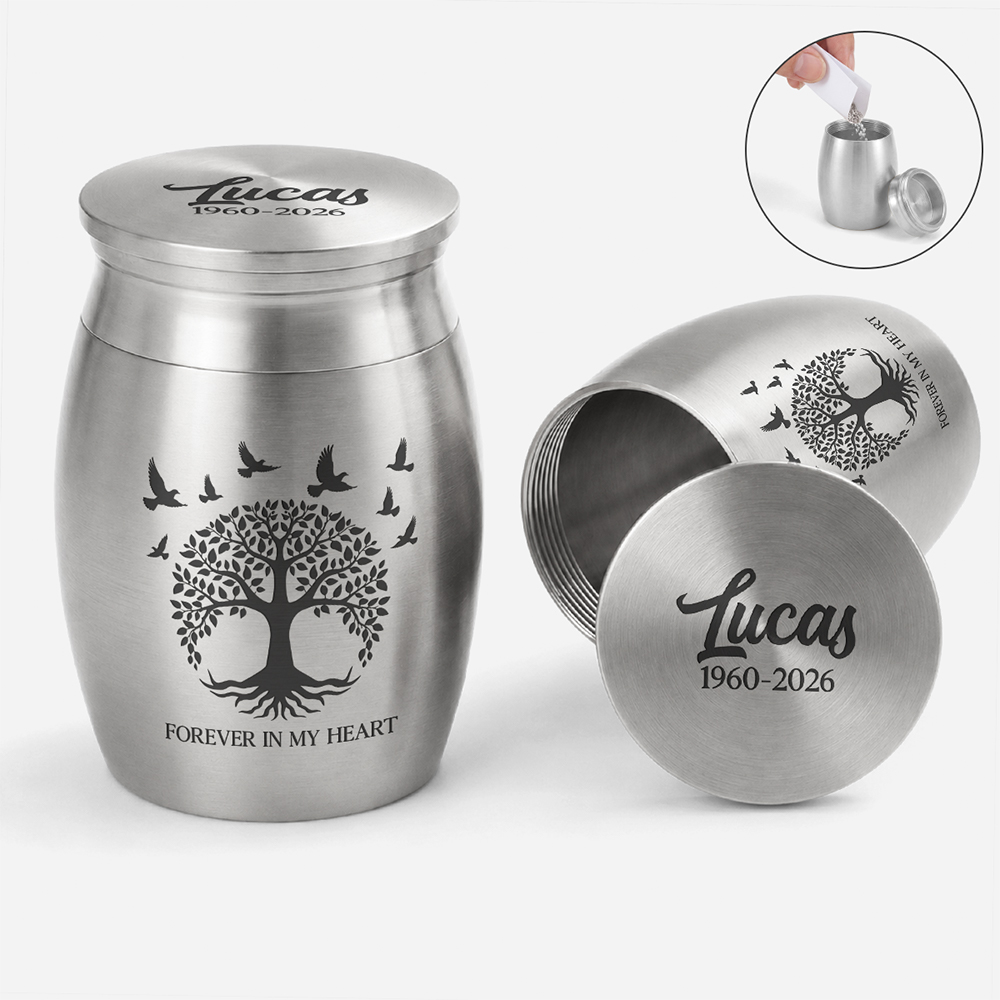 Personalized Memorial Gifts for Loss of Mum/Dad - Forever In My Heart Tree Mini Urn