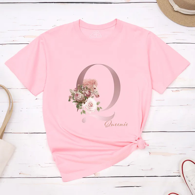 Personalized Horse Riding Initial Name Classic T-shirt for Women for Girls for Horse Lovers Riding Lovers Equestrian Lovers