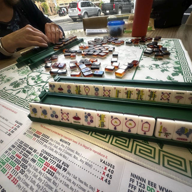 Set of 4 Travel Mahjong Racks with Pushers Multiple Colorways Tiles Not Included American Mahjong Travel Racks