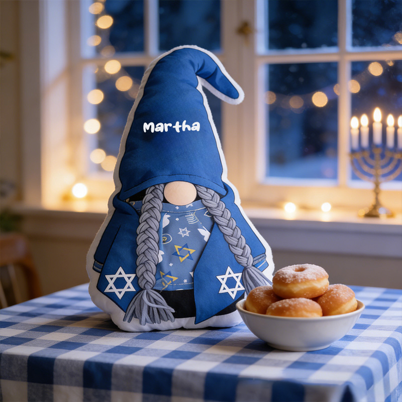Personalized Hanukkah Gnome Pillow with Name Religious Home Decor Happy Hanukkah Gift Religious Pillow Gift for Jewish Family