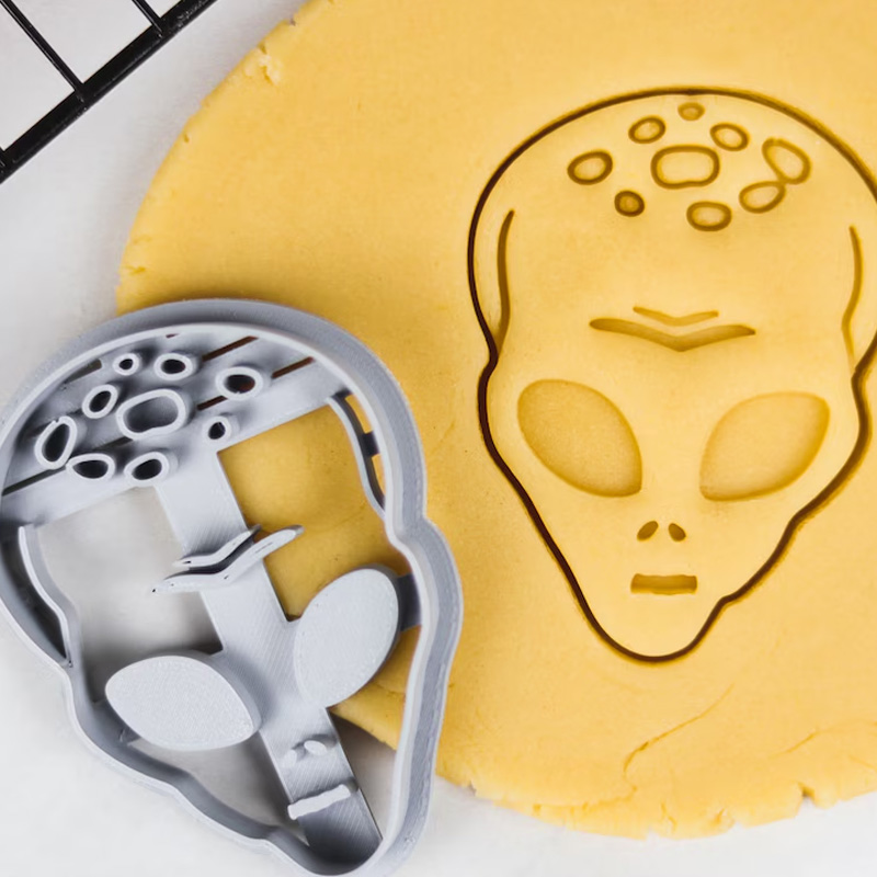 Personalized Alien Themed UFO Abduction Cookie Cutter 3D Printed Baking Supplies Fondant Tool Craft Stamp for Gamer Geek Lover