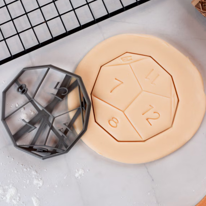 Personalized Gaming Dice Cookie Cutter 3D Printed Baking Supplies Fondant Tool Craft Stamp for Gamer Geek Lover