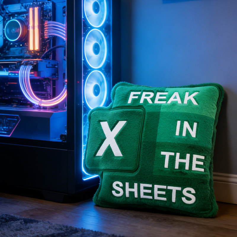 Personalized Graphic 3D Print Spreadsheet Office Humor Cushion Work From Home Decor Nerd Gift for Geek Lover