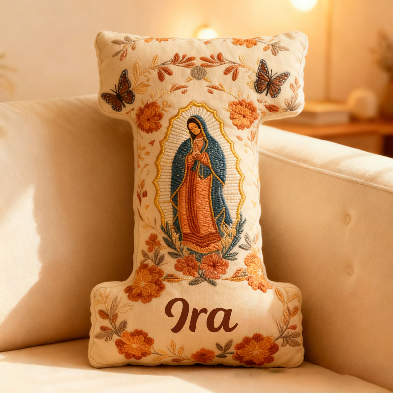 Personalized Our Lady of Guadalupe Letter Pillow with Custom Name Home Decor Religious Gift Catholic Gift for Women Graphic 3D Print