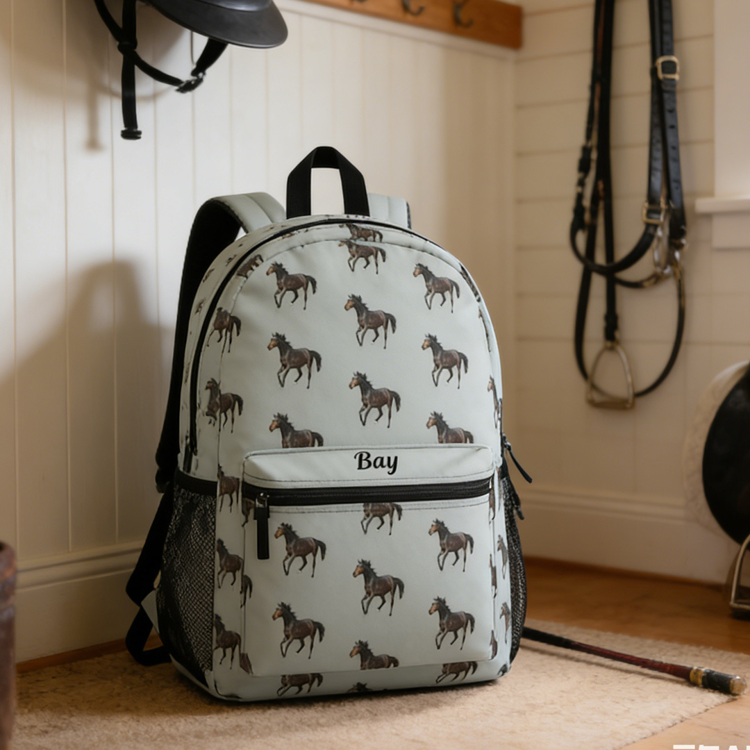 Personalized Equestrian Horserider Custom Photo Backpack Gift for Horseriding for Riding Lover