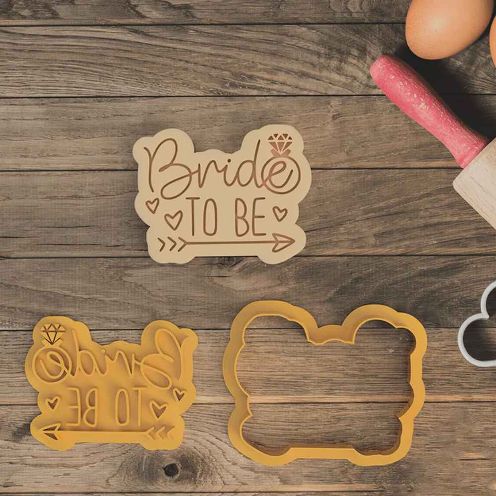 Personalized Wedding Cookie Cutter Bride To Be Embosser Molds Perfect for Bridal Showers or Wedding Baking
