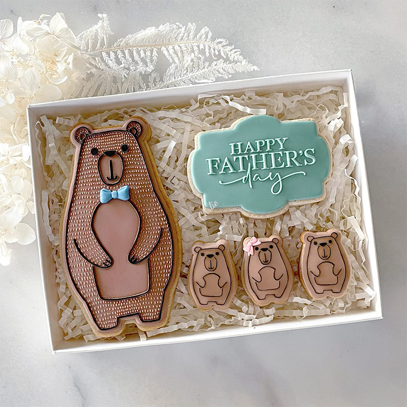 Personalized Bear and Cub Cutter & Debosser Set Baking Lover Gifts