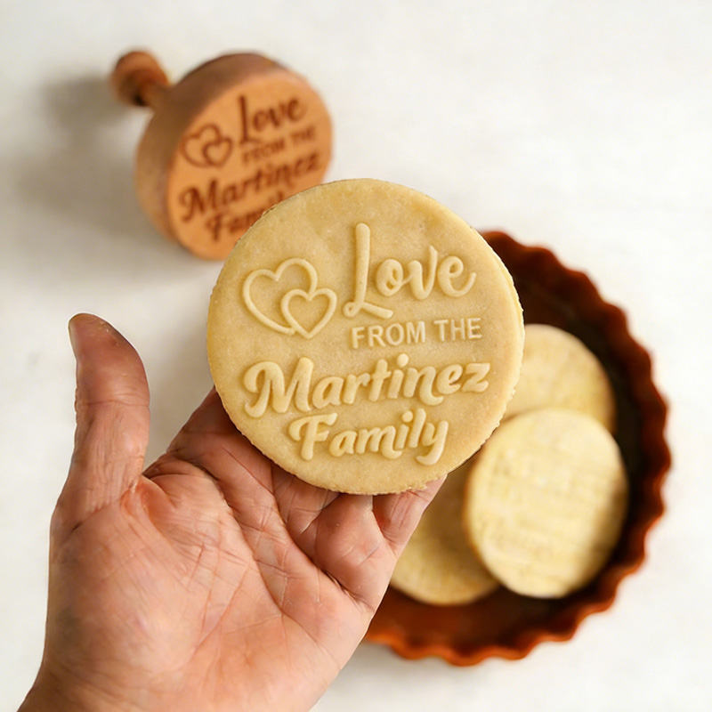 Personalized Chess Cookie Stamp 4-inch Wooden Biscuit Mold Baking Lover Gifts
