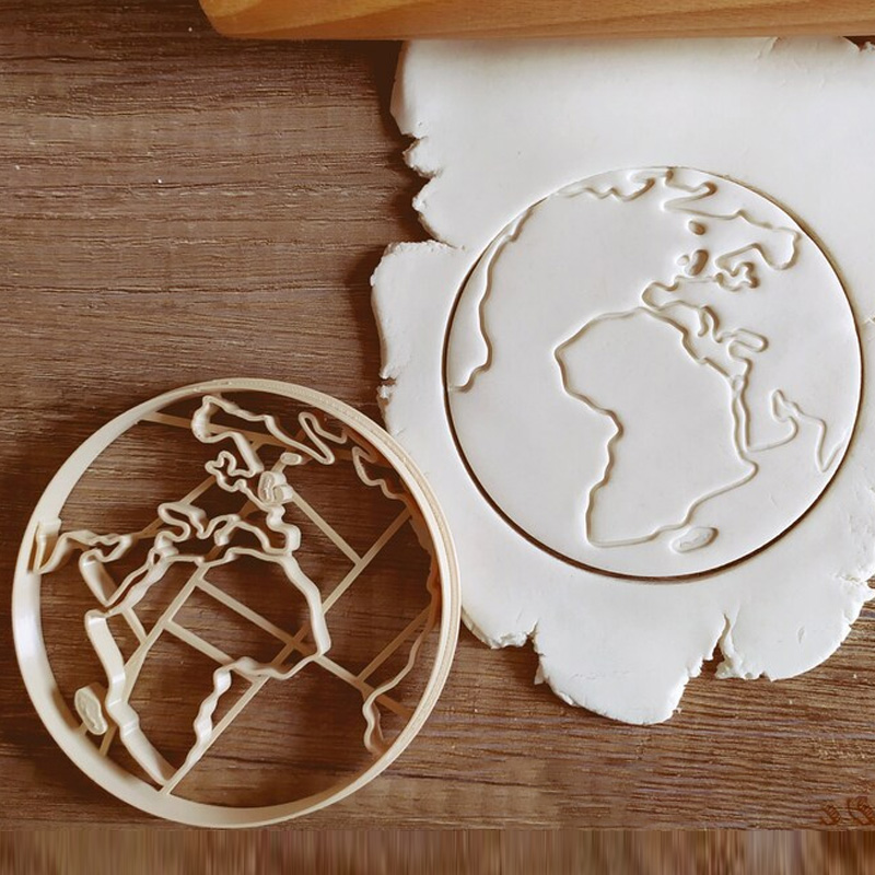 Personalized Earth Globe from Universe Set Science Planet Sun Cookie Cutter Pastry Fondant Dough Biscuit 3D Printed Baking Tool Craft Stamp for Geek Lover
