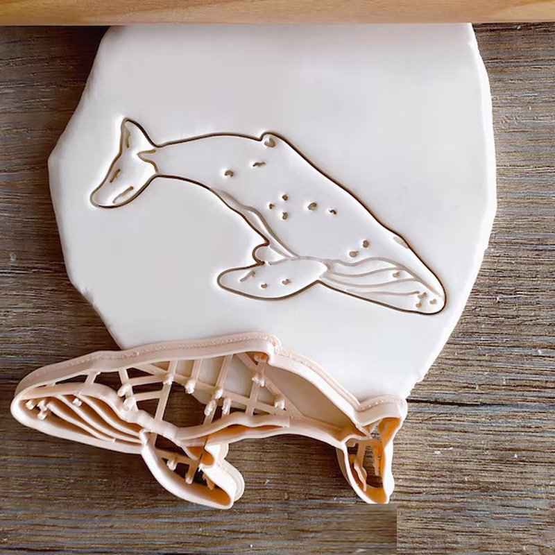 Personalized Killer Whale Sea Water Cookie Cutter Pastry Fondant Dough Biscuit 3D Printed Baking Tool Craft Stamp for Fishing Lover