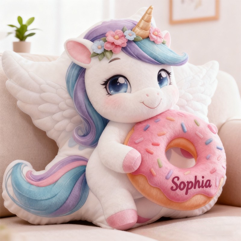 Personalized Name Graphic 3D Print Pillow Christmas Gift for Kids Birthday Gift