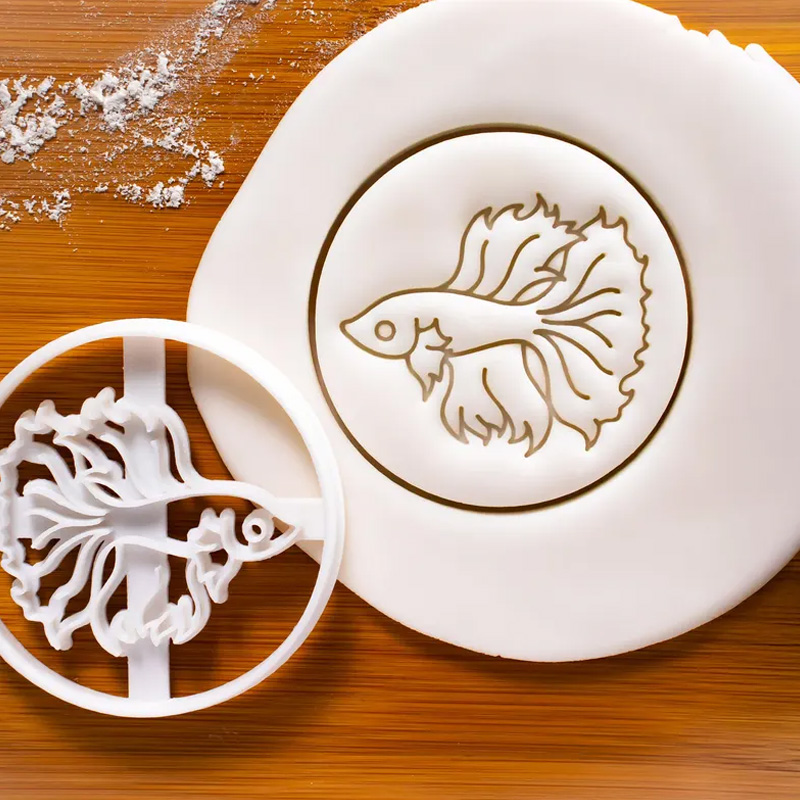 Personalized Fish Clay Cutter Tropical Freshwater Fish Bake Cookies 3D Printed Baking Tool Craft Stamp for Fishing Lover