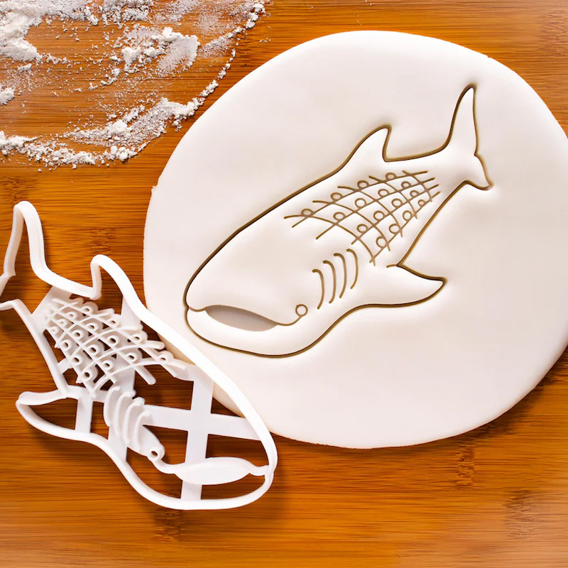 Personalized Shark for Beach Baking Aquarium Cookies 3D Printed Baking Tool Under the Sea Parties Craft Stamp for Fishing Lover