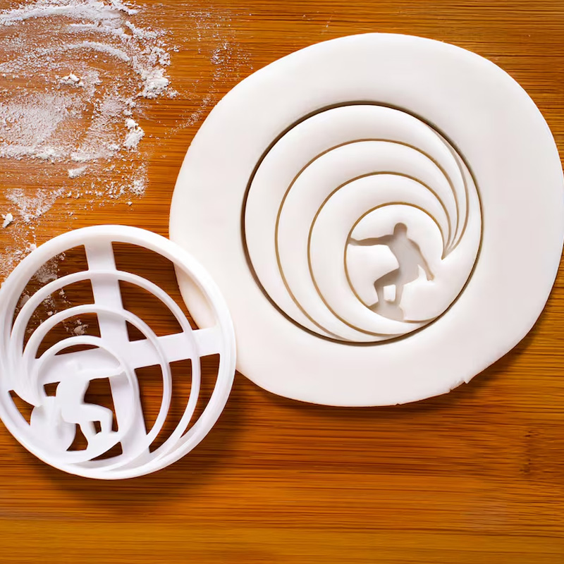 Personalized Surfboard Cookie Cutter Ocean Wave Design 3D Printed Baking Tool Beach Parties Craft Stamp for Fishing Lover