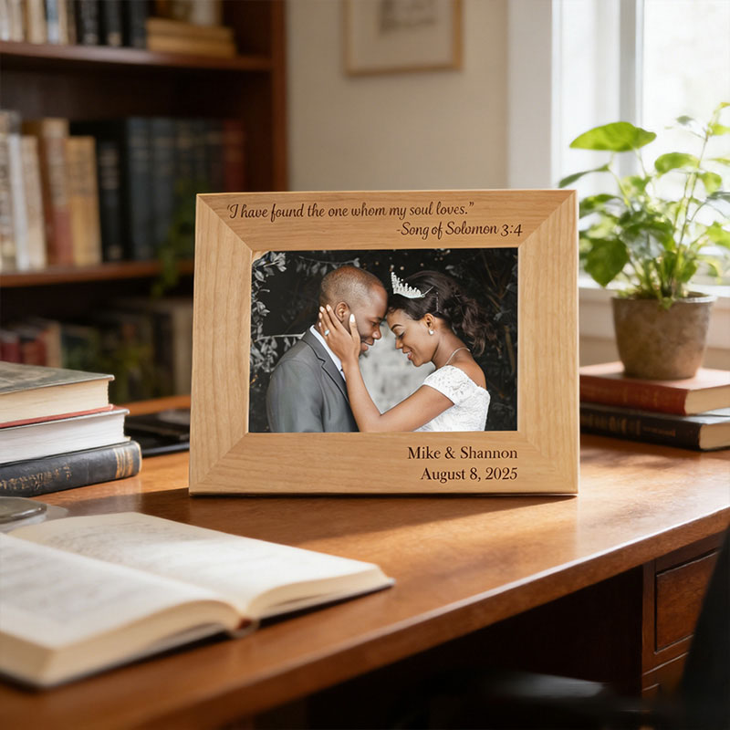 Personalized Bible Verse Picture Frame with Custom Name and Date Christian Wedding Gift Anniversary Gift Valentine's Day Gift for Couple