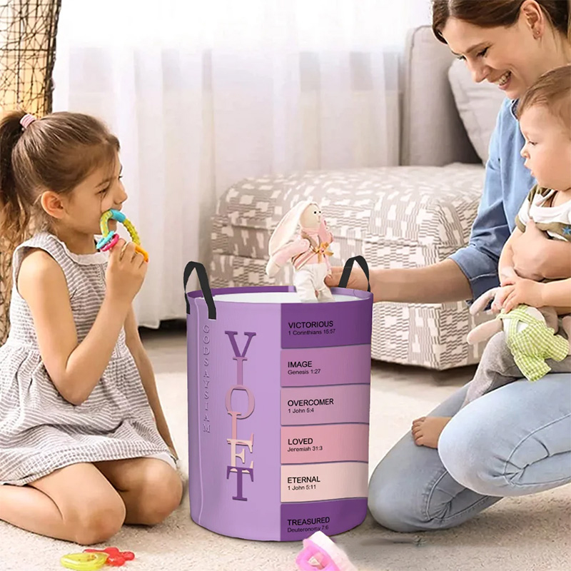 Personalized God Says i am Name Meaning on Bible Verse Storage Basket with Name Daily Use Religious Gift for Christians