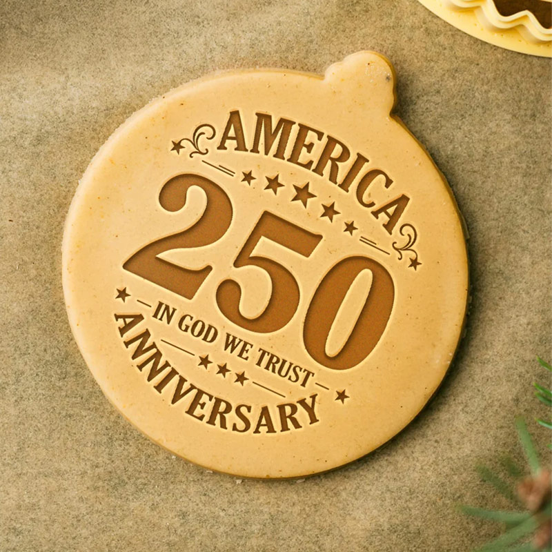 Personalized Cookie Cutter America 250 Years Anniversary In God We Trust Cookie Stamp