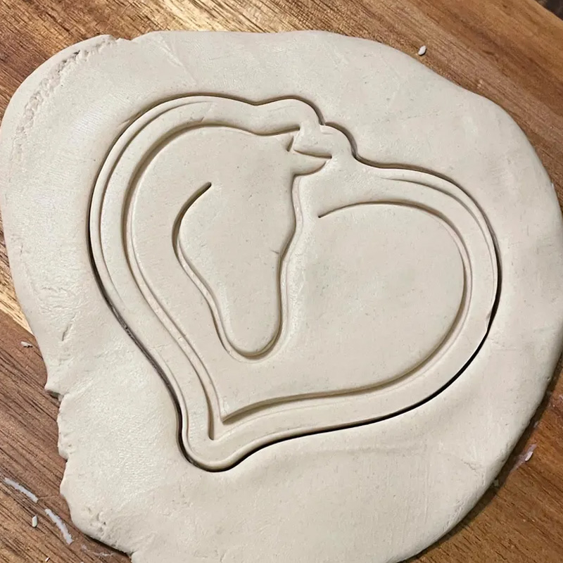 Personalized Horse Cookie Cutter 3D Printed Baking Supplies Fondant Tool Craft Stamp for Riding Lovers