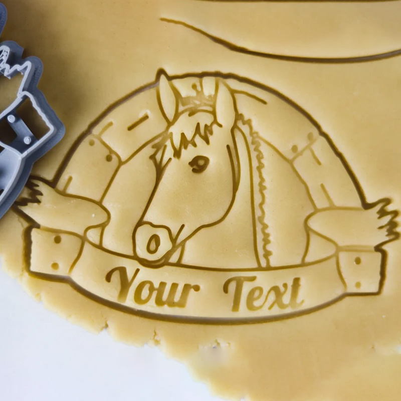 Personalized Horse Cookie Cutter 3D Printed Baking Supplies Fondant Tool Craft Stamp for Riding Lovers