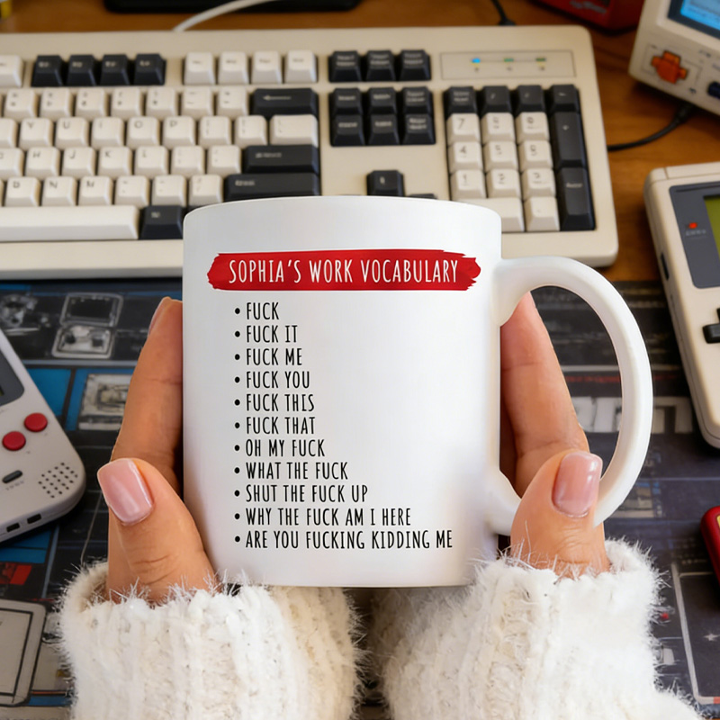 Personalized Funny Nerd Sarcastic Work Vocabulary Coffee Cup Mug Unique Office Worker Coffee Cup for Nerdy Geek Lover