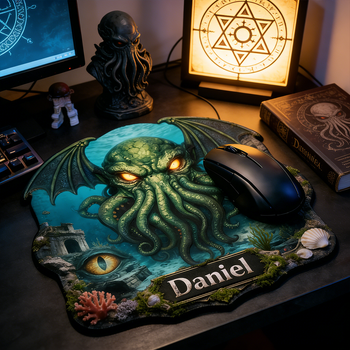 Personalized Cthulhu Irregular Mouse Pad Custom Dark Sea Cosmic Desk Mat Gamer Accessory