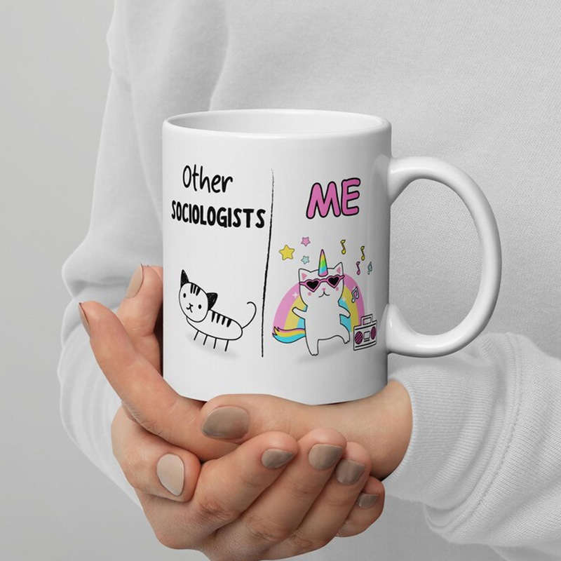Personalized Nerdy Girl Sociologist Gift Coffee Cup Mug Unique Office Worker Coffee Cup for Nerdy Geek Lover