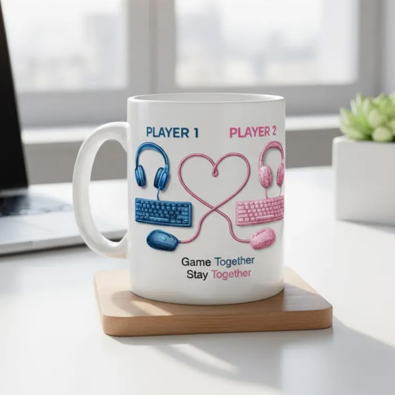Personalized Game Together Stay Together Couple Mug Coffee Cup for Nerdy Geek Lover