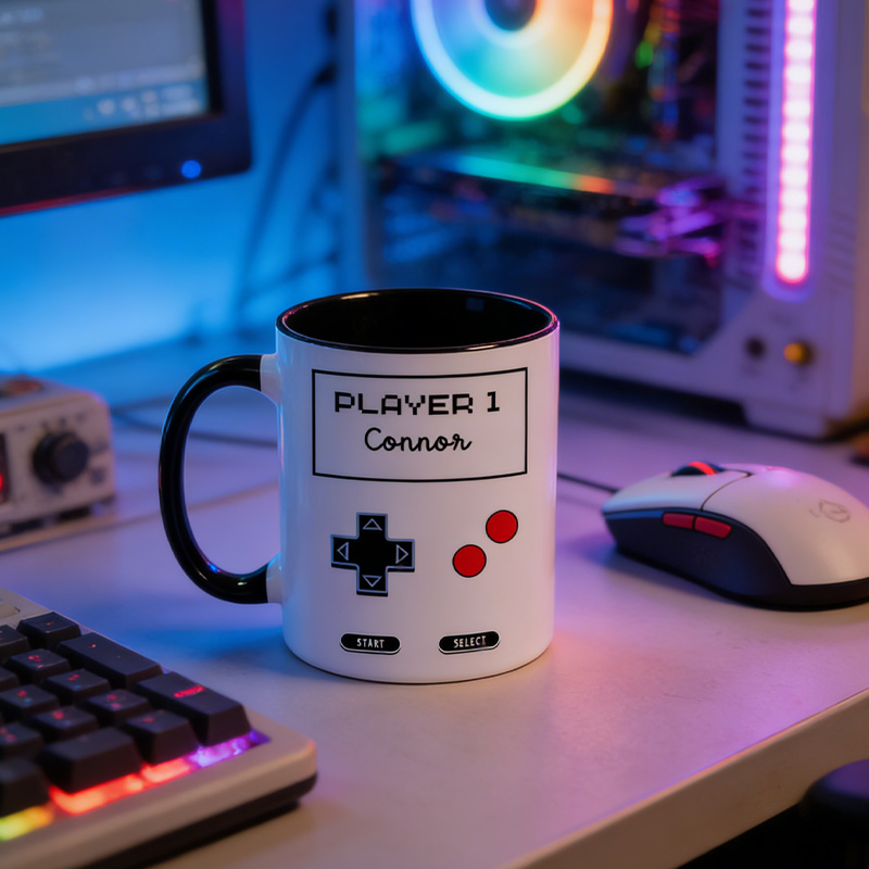 Personalized Player 1 Player 2 Gamer Couple Retro Gaming Gift for Geek Lover