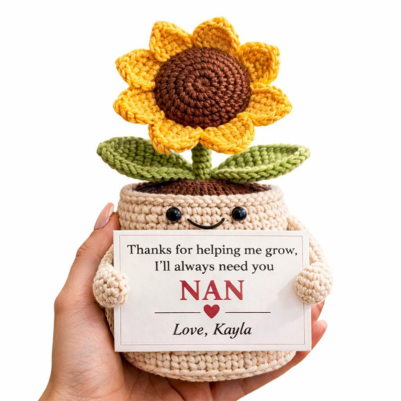 Personalized Flower Crochet Gift For Mum Nan Dad I'll Always Need You Mother's Day Gift Crochet Enthusiasts Gifts