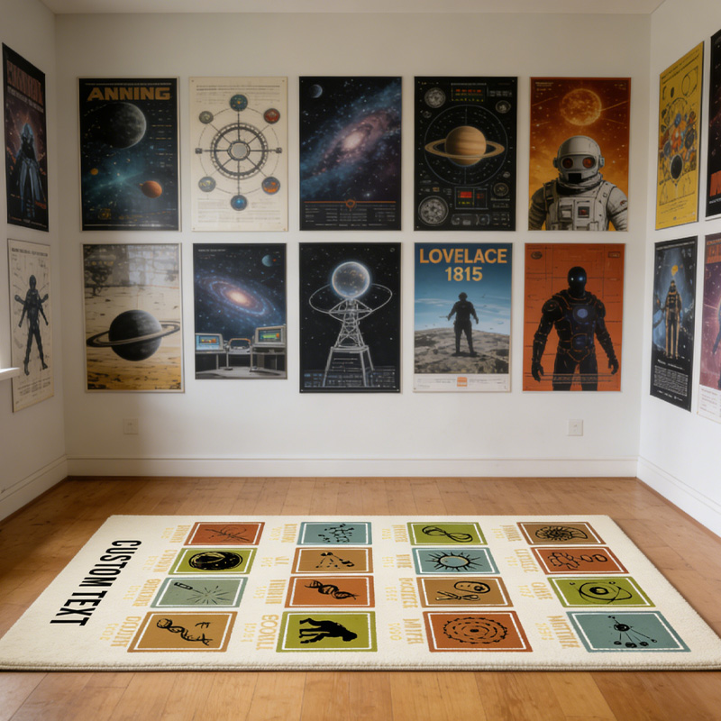 Personalized Biology Graphic Rug Doormat Kids Nerd Bedroom Playroom Rug Gifts for Geek Lover
