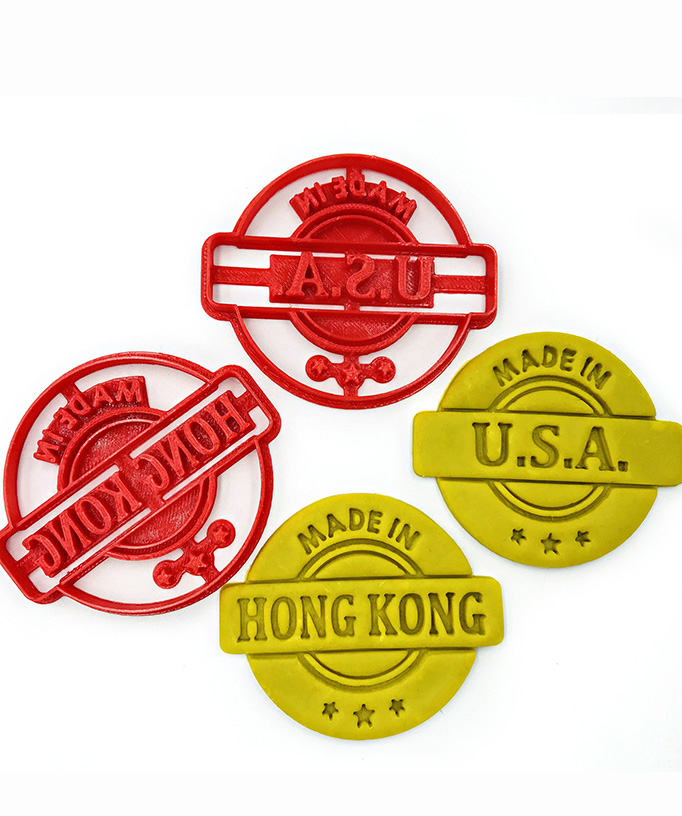 Personalized Made in USA Cookie Cutter Fondant Cutter Custom Text Country / City Name Personalized 3D Printed Bakers Gift