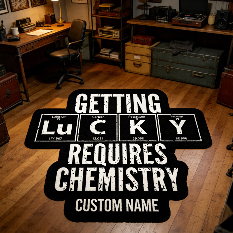 Personalized Getting Requires Chemistry Graphic Rug Doormat Kids Nerd Bedroom Playroom Rug Gifts for Geek Lover