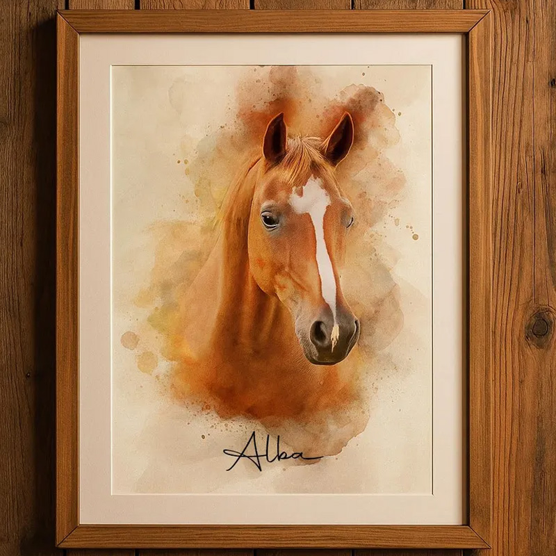 Personalized Horse Gift Photo Portrait Equestrian Art Print Wall Decor Home Decor Gift for Riding Lover