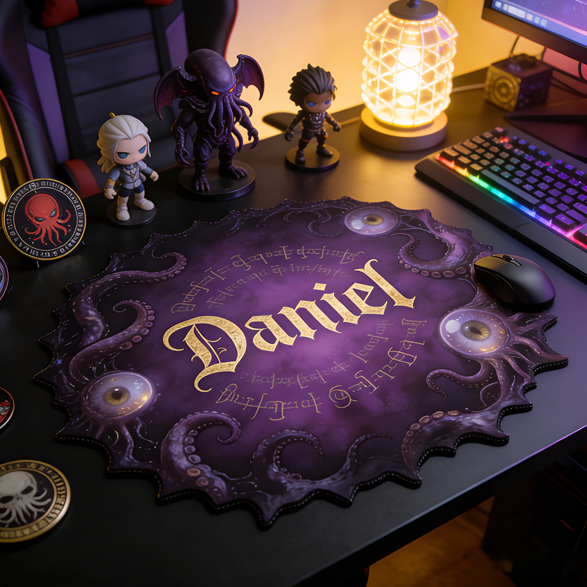 Personalized Custom Cthulhu Grimoire Irregular Mouse Pad Personalized Lovecraftian Desk Mat Cosmic Horror Tentacle Gamer Accessory