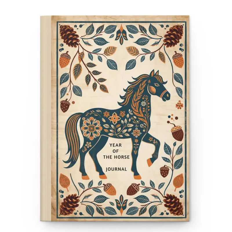 PersonalizedChinese Zodiac Year Of The Horse Journal and Planner PU Leather Notebook Gift for Horse Lovers Riding Lovers Equestrian Lovers